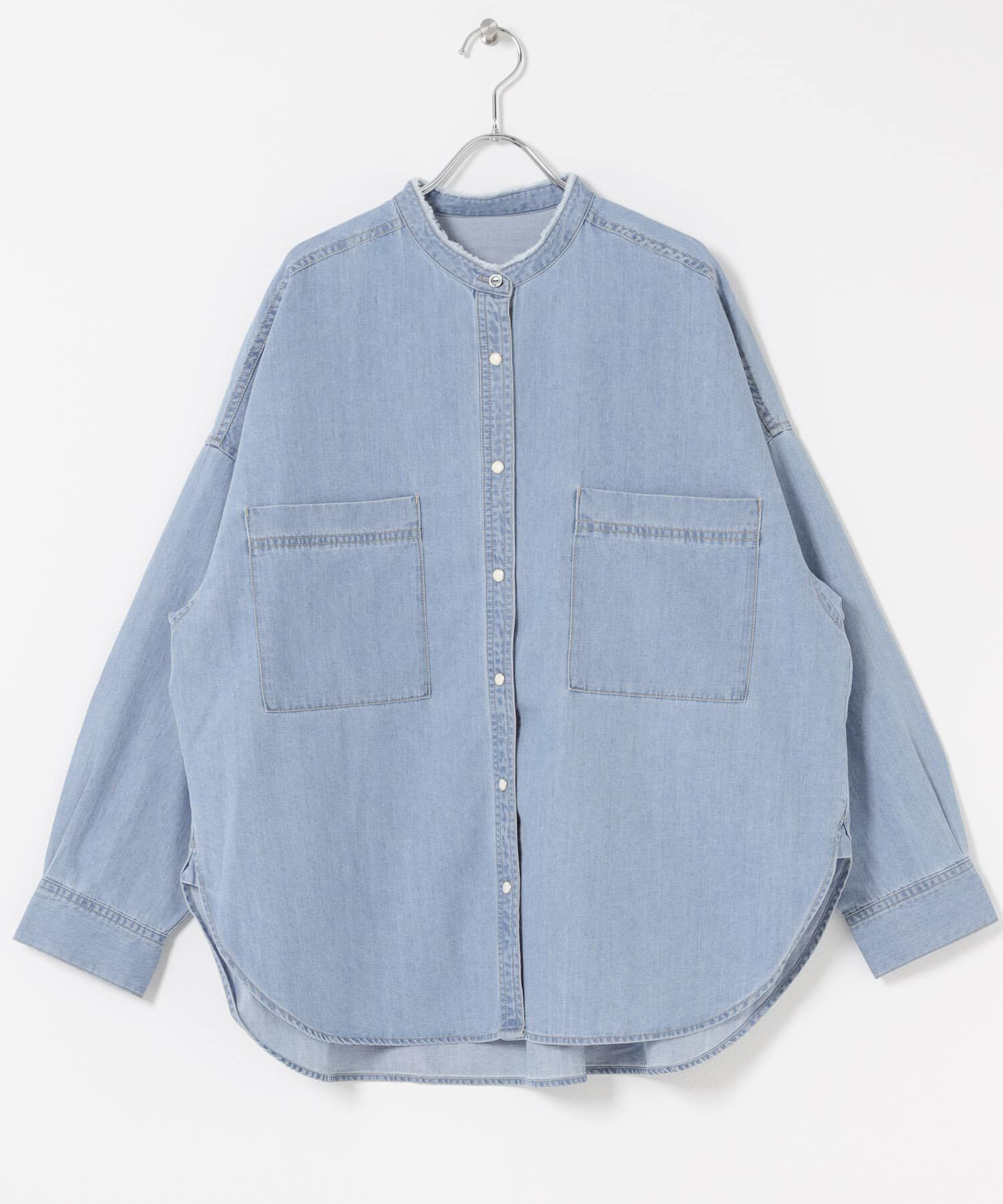 URBAN RESEARCH DOORS「デニムバンドカラーシャツ」|シャツ・ブラウス|