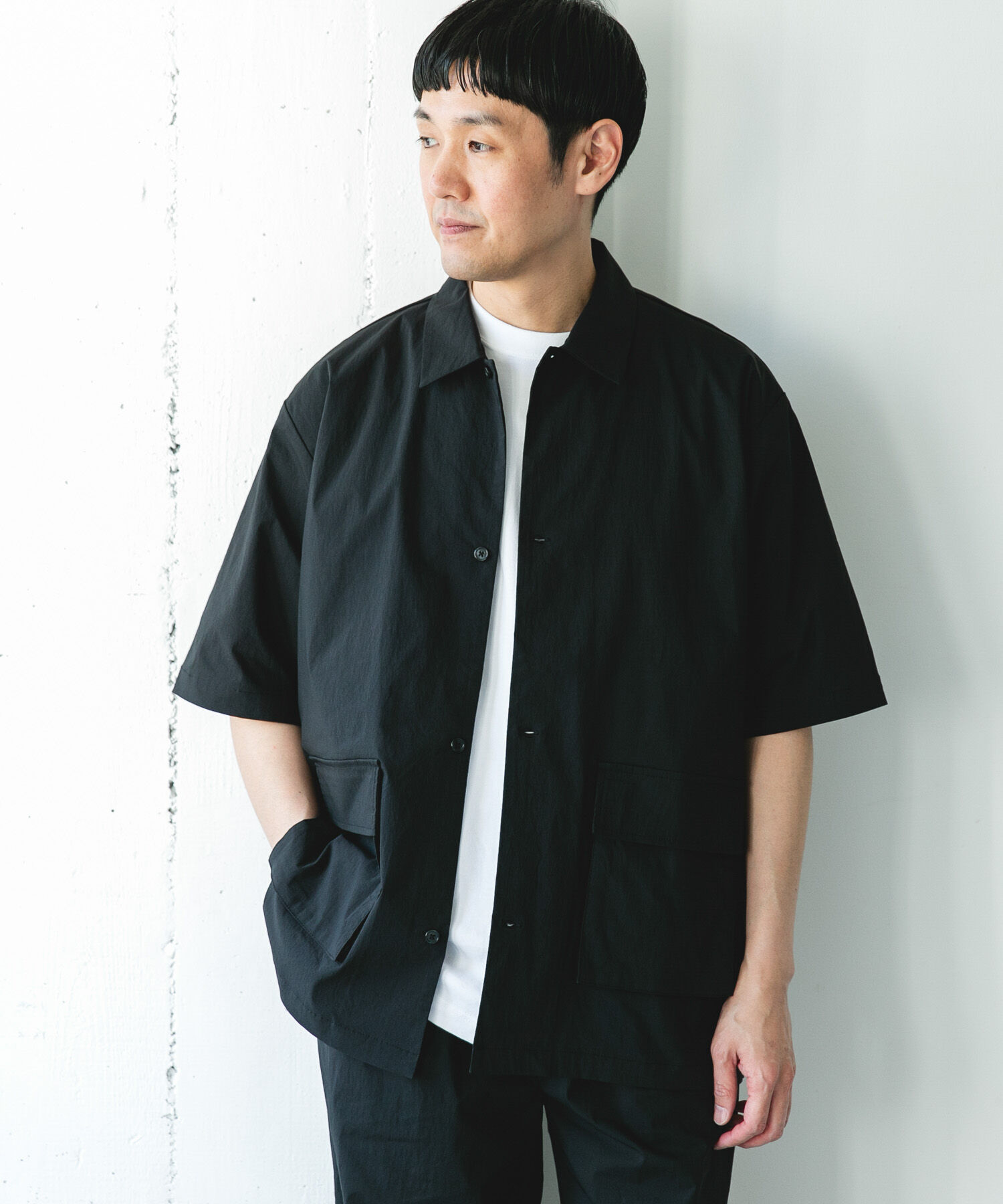 URBAN RESEARCH DOORS「『UVｶｯﾄ/接触冷感/吸水速乾』ｽﾄﾚｯﾁｸﾛｽ ﾋﾞｯｸﾞﾎﾟｹｯﾄ  」|シャツ・ブラウス|