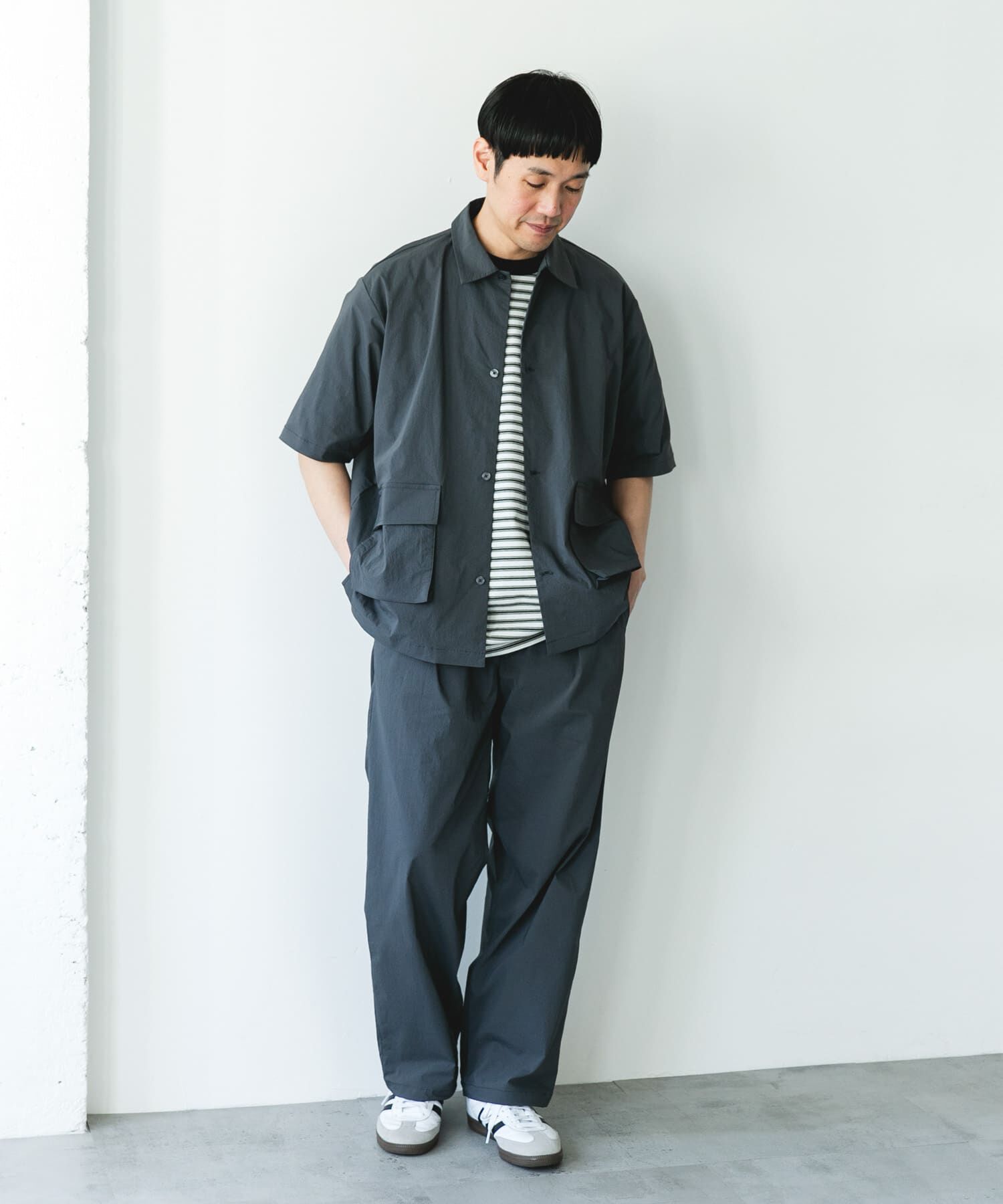 URBAN RESEARCH DOORS「『UVｶｯﾄ/接触冷感/吸水速乾』ｽﾄﾚｯﾁｸﾛｽ ﾋﾞｯｸﾞﾎﾟｹｯﾄ  」|シャツ・ブラウス|