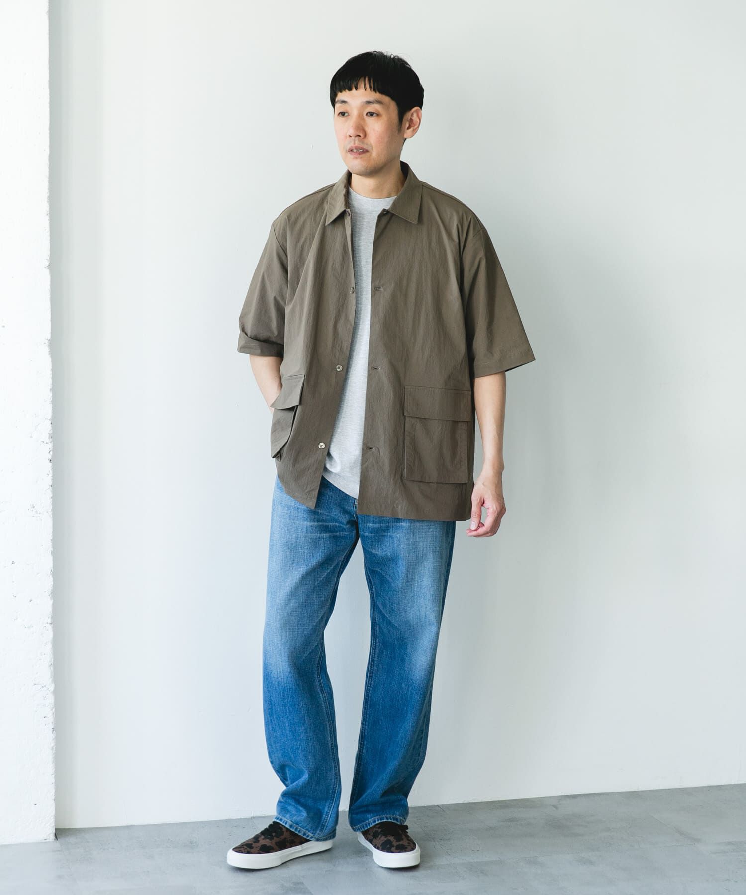 URBAN RESEARCH DOORS「『UVｶｯﾄ/接触冷感/吸水速乾』ｽﾄﾚｯﾁｸﾛｽ ﾋﾞｯｸﾞﾎﾟｹｯﾄ  」|シャツ・ブラウス|