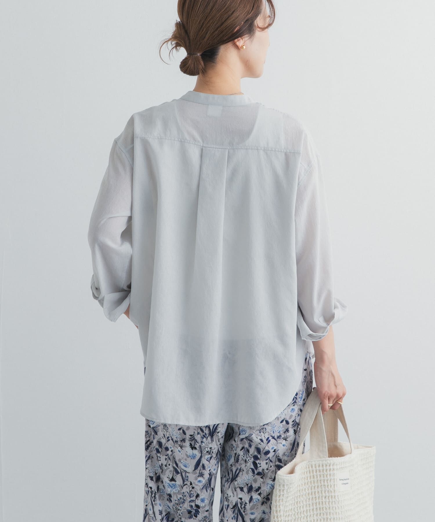 URBAN RESEARCH DOORS「『UR TECH』バンドカラーシャツ」|シャツ・ブラウス|