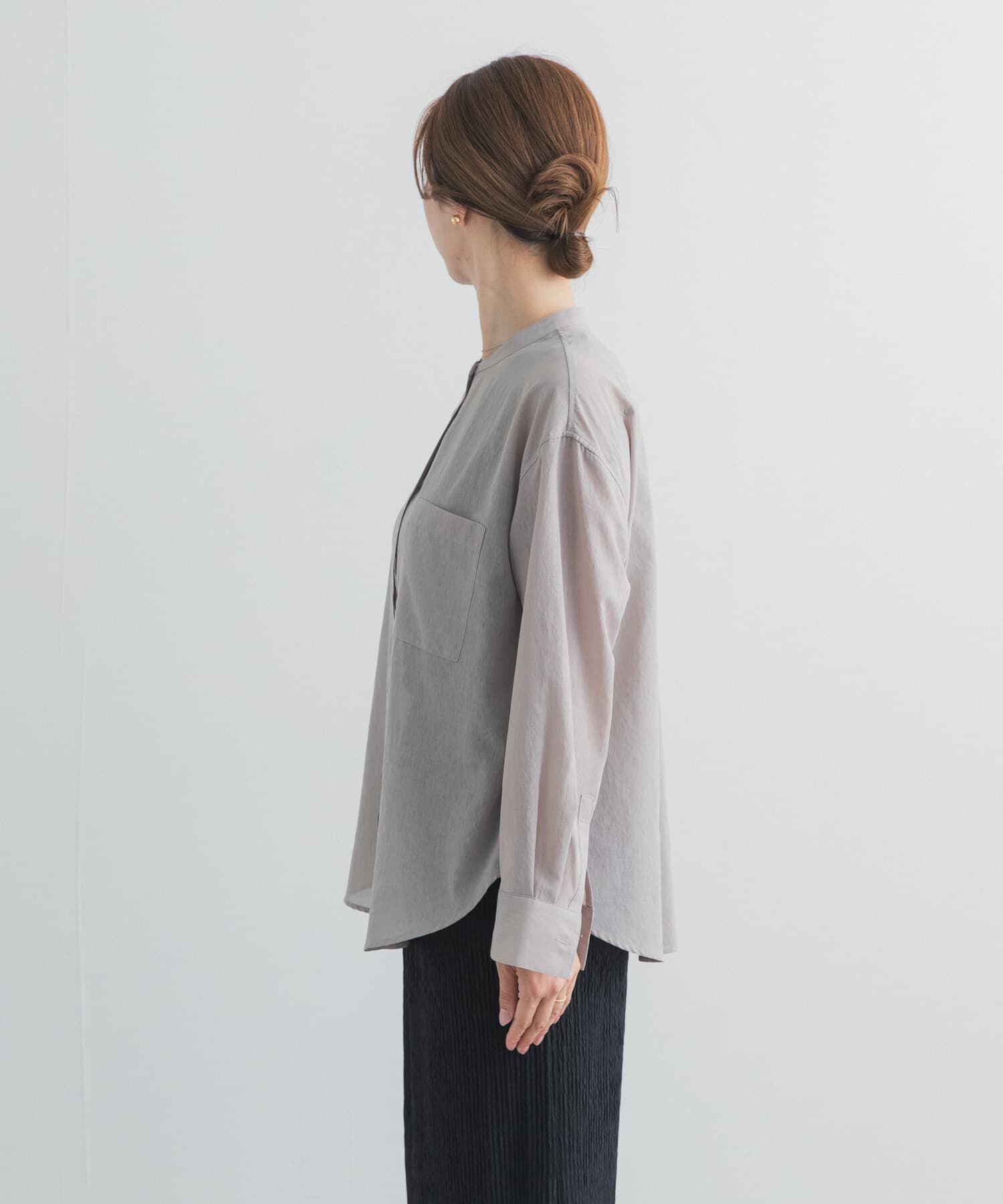 URBAN RESEARCH DOORS「『UR TECH』バンドカラーシャツ」|シャツ・ブラウス|