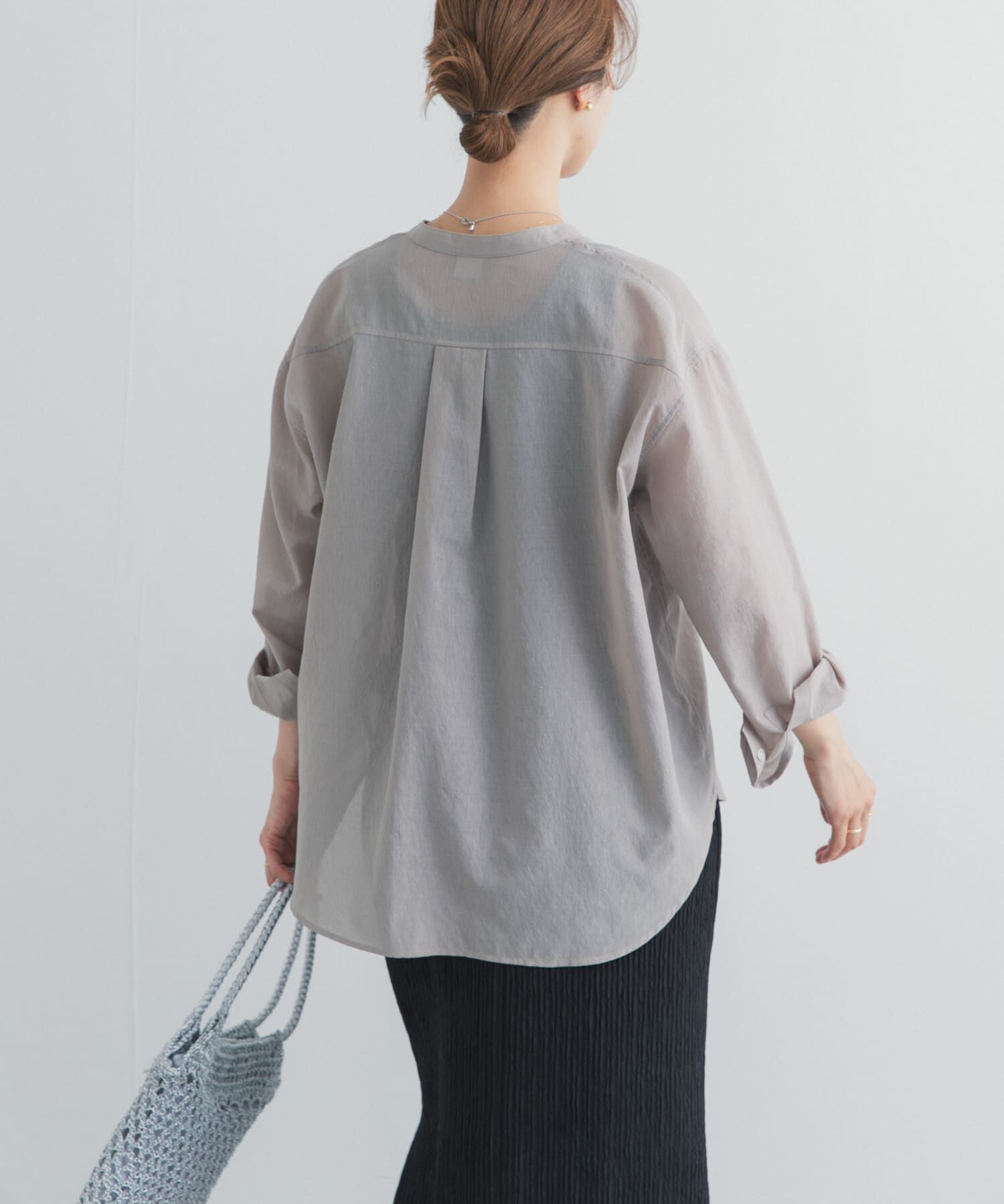 URBAN RESEARCH DOORS「『UR TECH』バンドカラーシャツ」|シャツ・ブラウス|