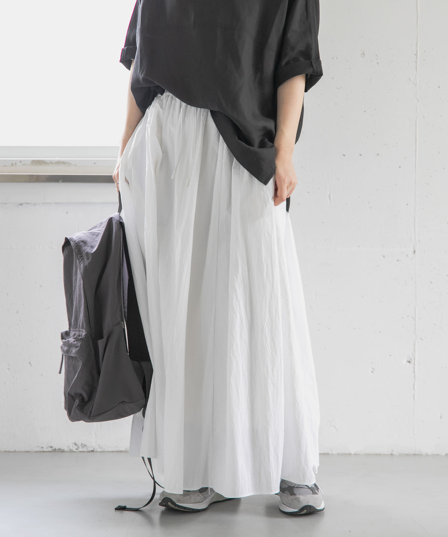 URBAN RESEARCH DOORS「FORK&SPOON　ナイロンギャザースカート」|スカート|