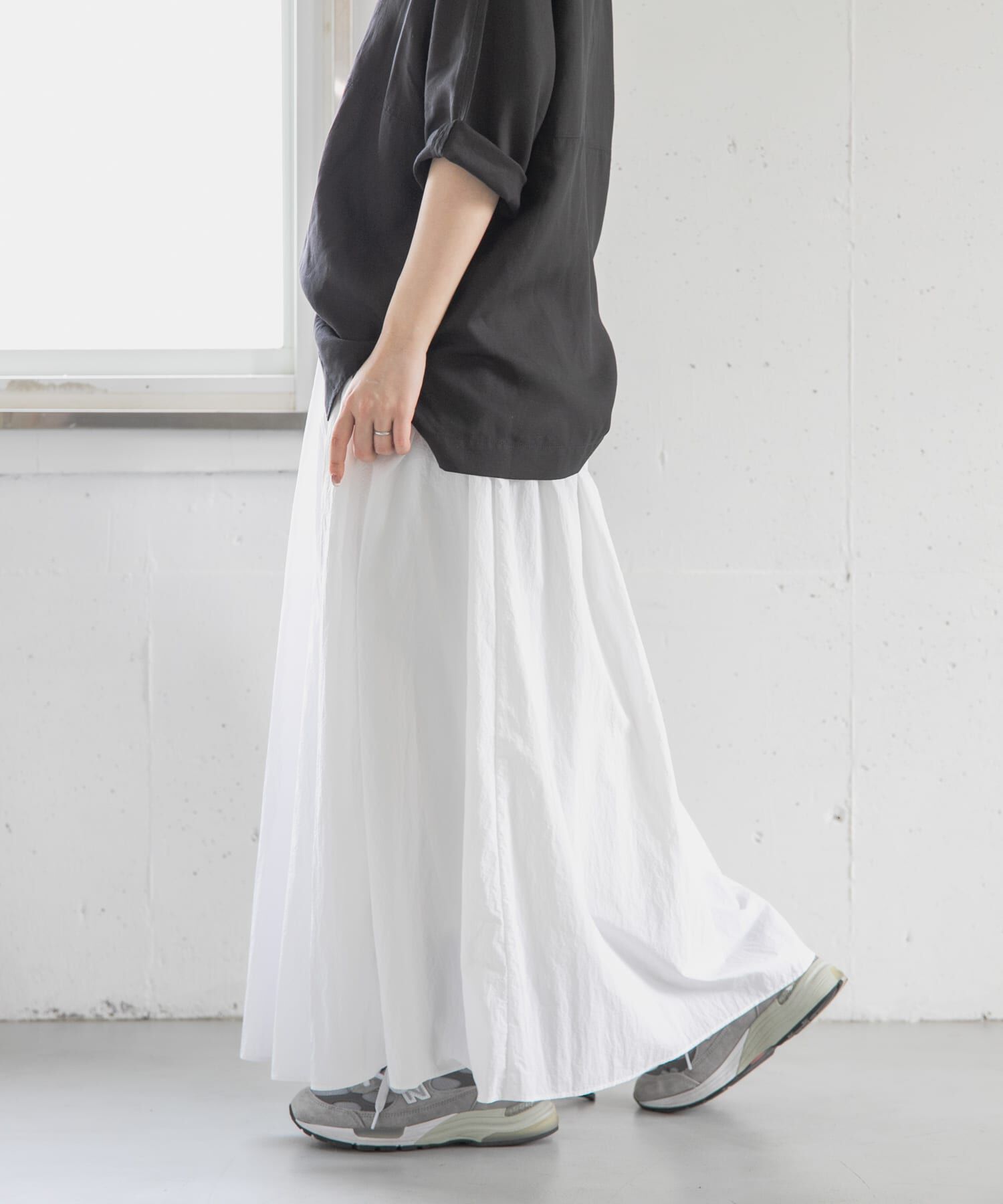 URBAN RESEARCH DOORS「FORK&SPOON　ナイロンギャザースカート」|スカート|