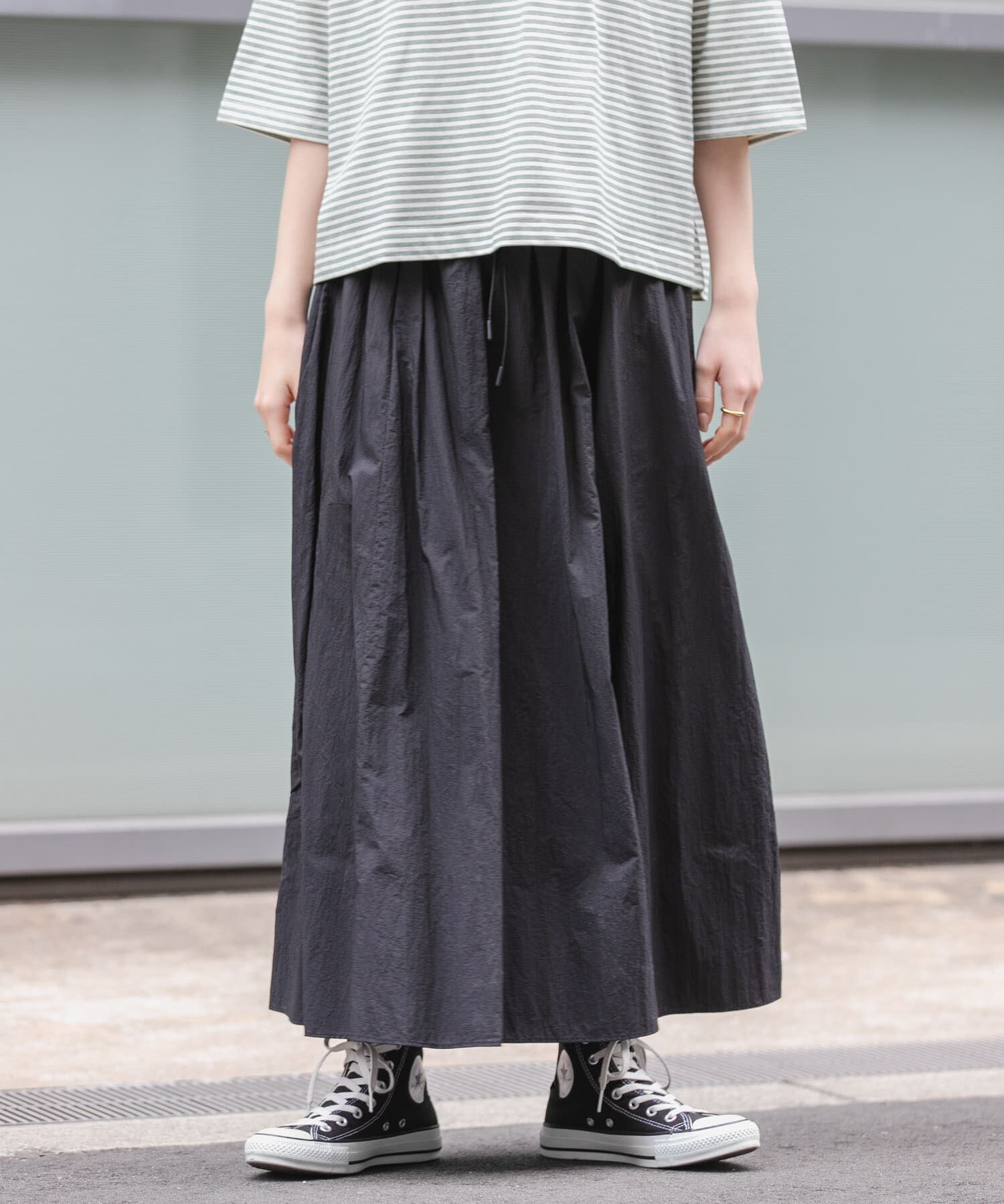 URBAN RESEARCH DOORS「FORK&SPOON　ナイロンギャザースカート」|スカート|