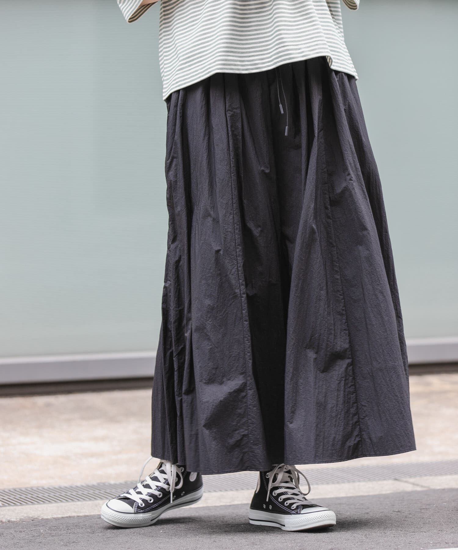 URBAN RESEARCH DOORS「FORK&SPOON　ナイロンギャザースカート」|スカート|