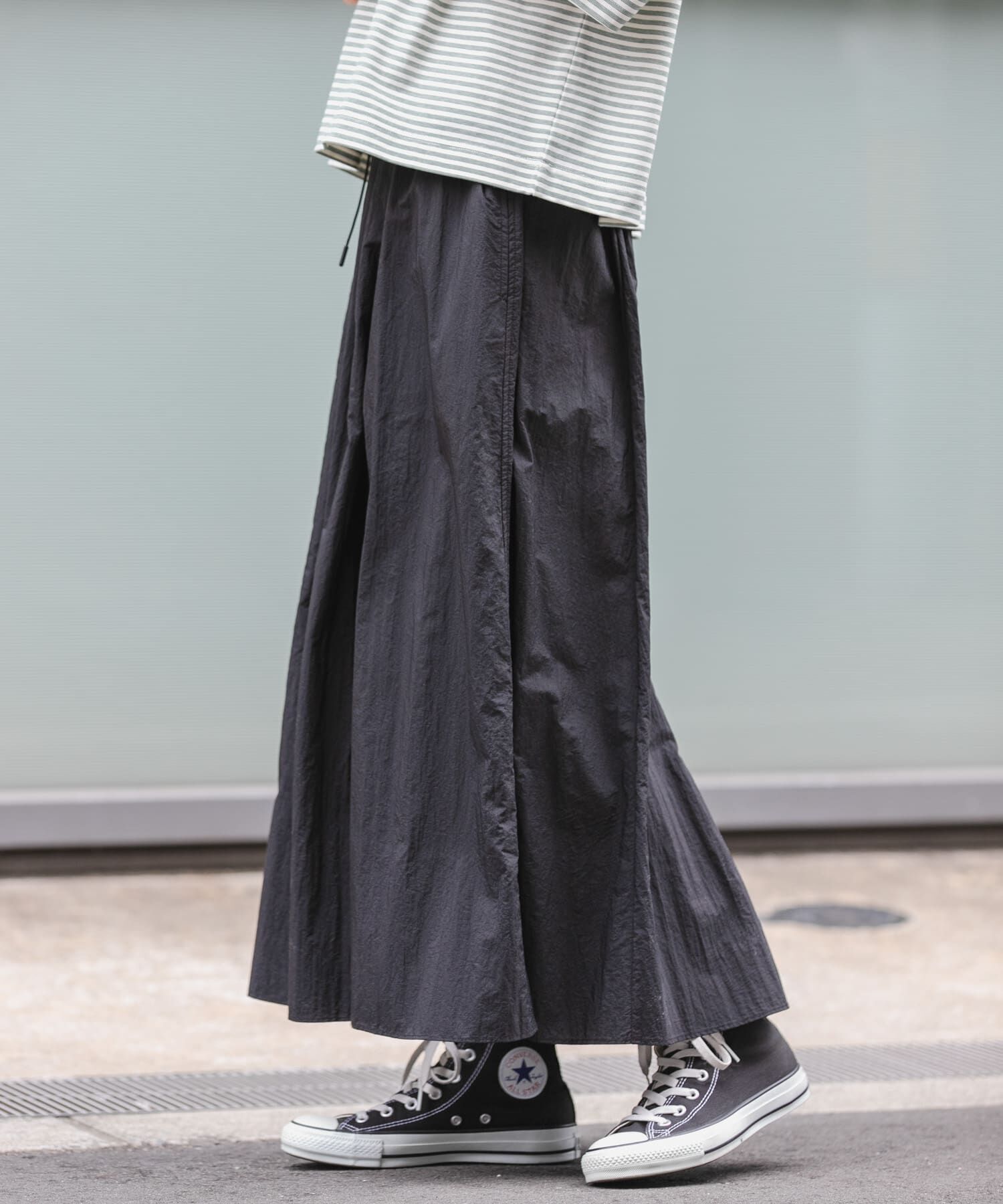 URBAN RESEARCH DOORS「FORK&SPOON　ナイロンギャザースカート」|スカート|