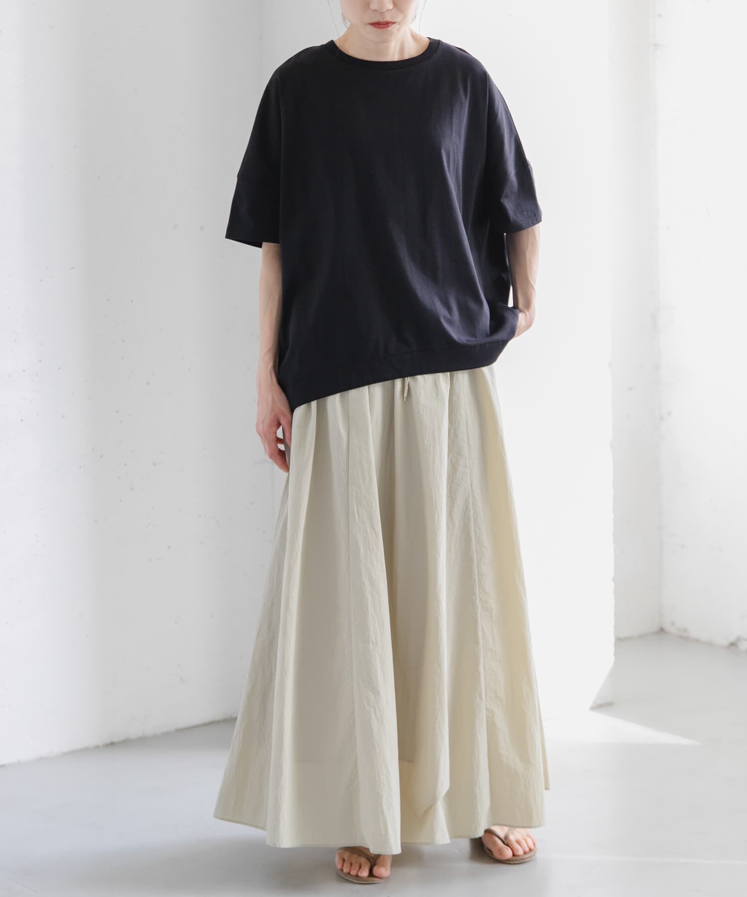 URBAN RESEARCH DOORS「FORK&SPOON　ナイロンギャザースカート」|スカート|