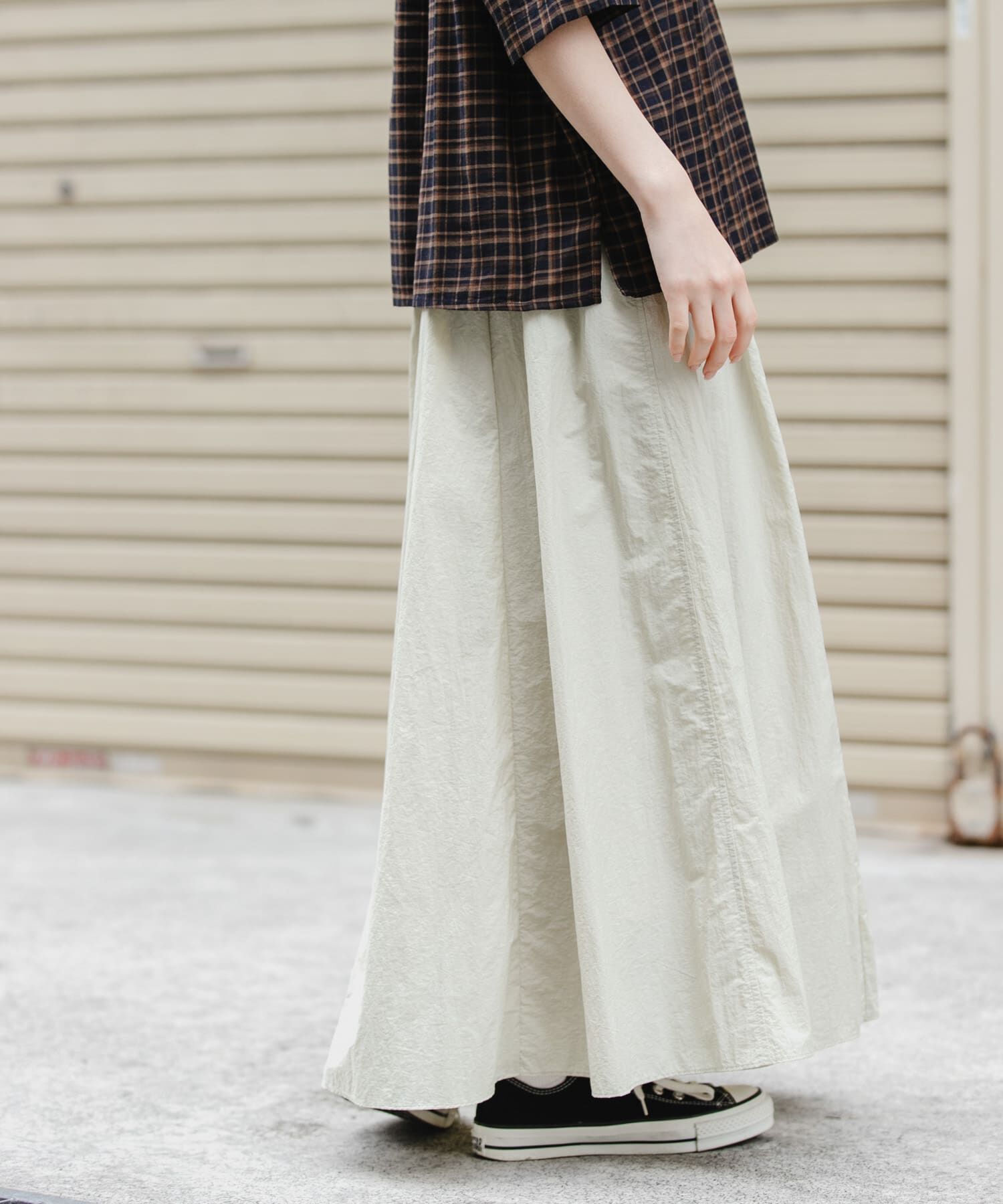 URBAN RESEARCH DOORS「FORK&SPOON　ナイロンギャザースカート」|スカート|