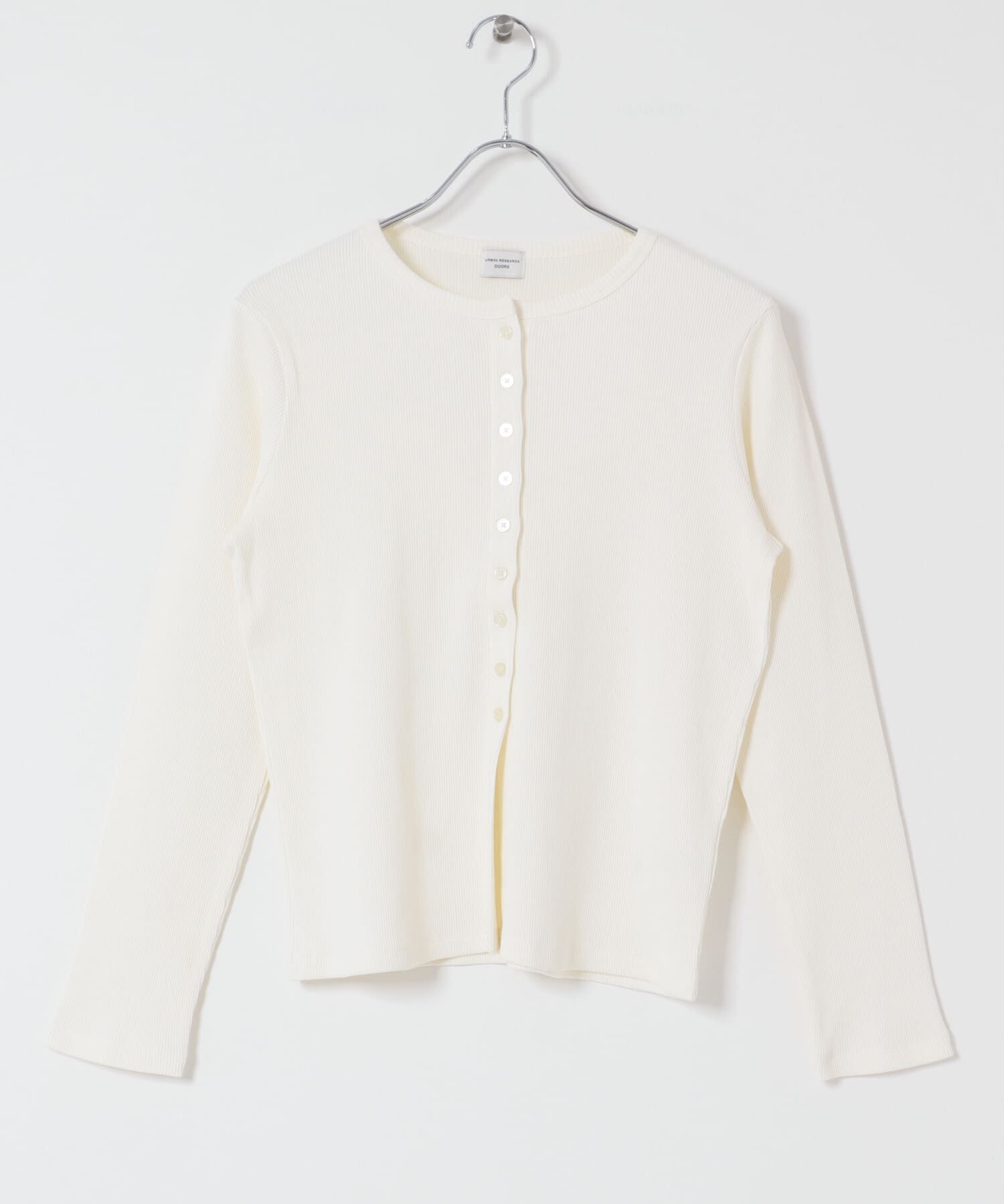 URBAN RESEARCH DOORS「リブボタンカットカーディガン」|カーディガン|