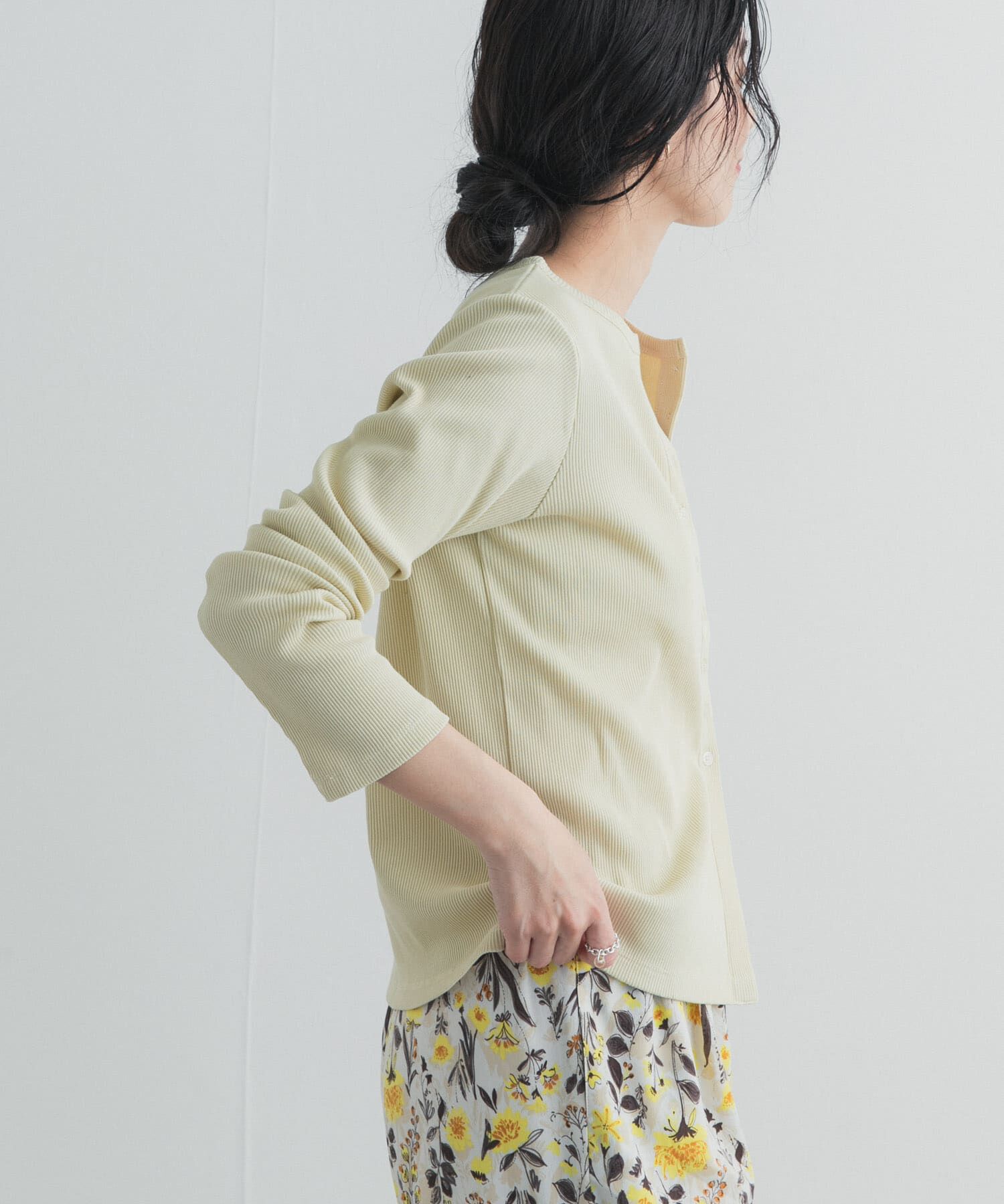 URBAN RESEARCH DOORS「リブボタンカットカーディガン」|カーディガン|