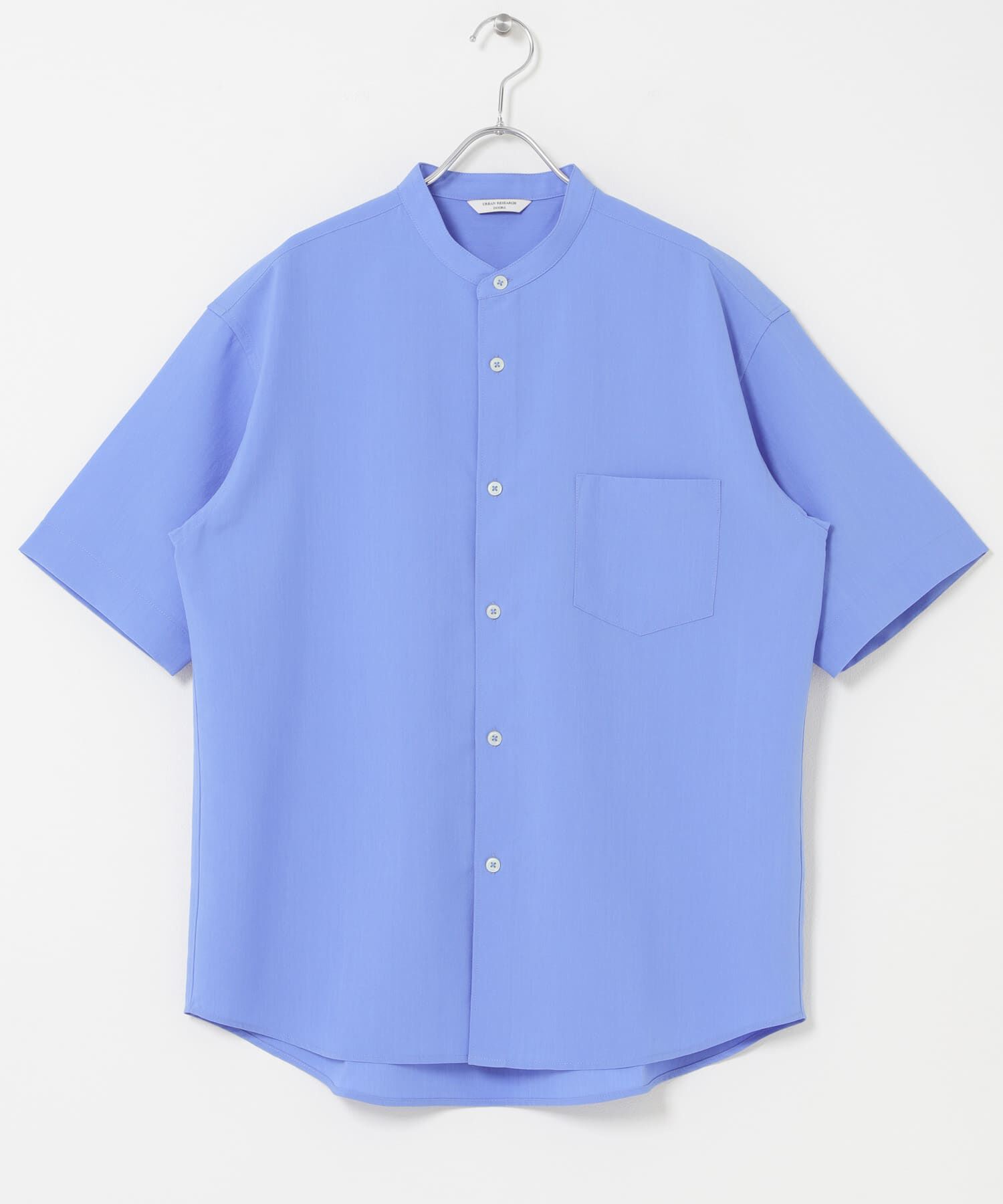 URBAN RESEARCH DOORS「セオアルファバンドカラーショートスリーブシャツ」|シャツ・ブラウス|ロイヤルブルー