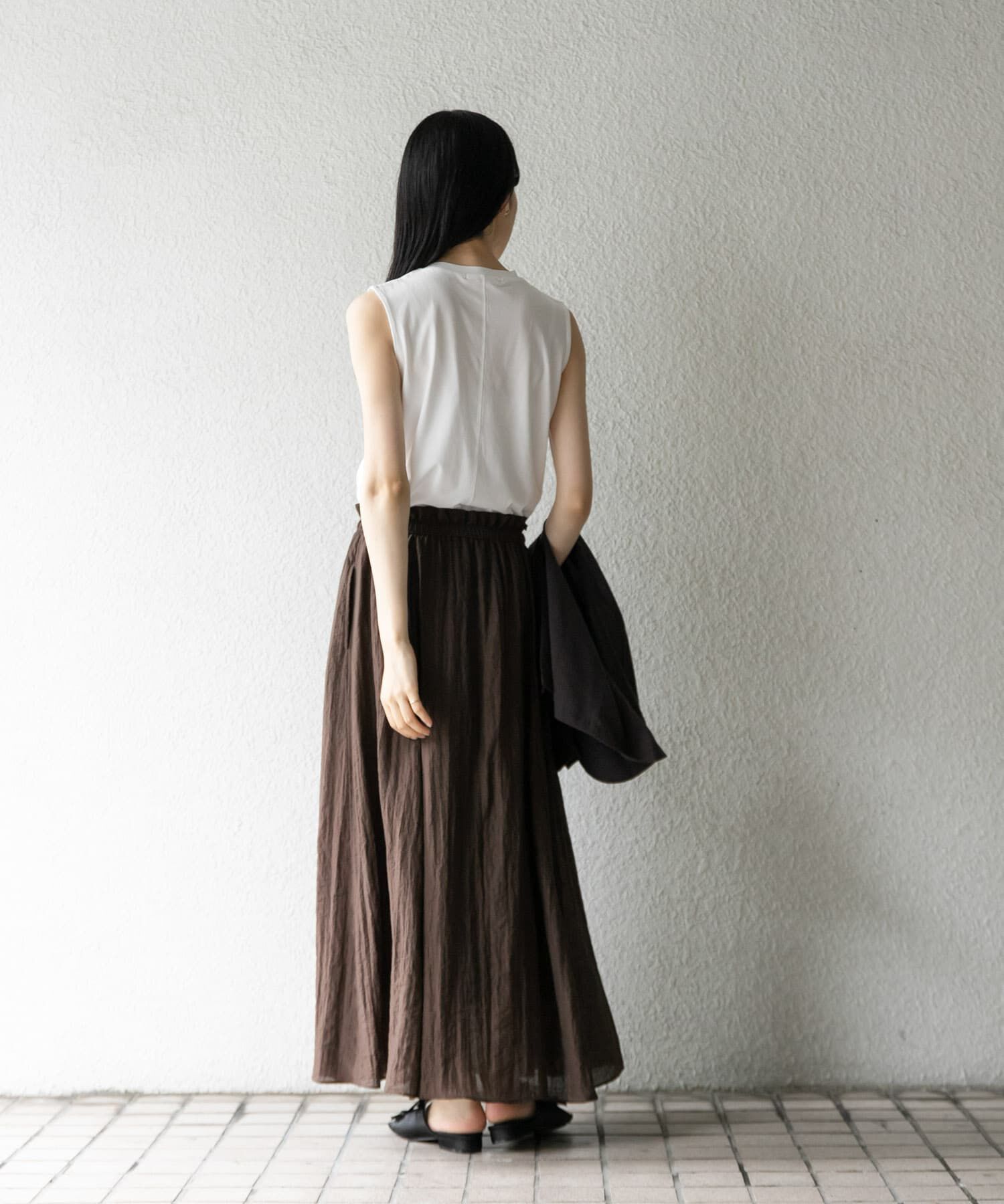  「デザインステッチスリーブレスカットソー」|Tシャツ・カットソー|