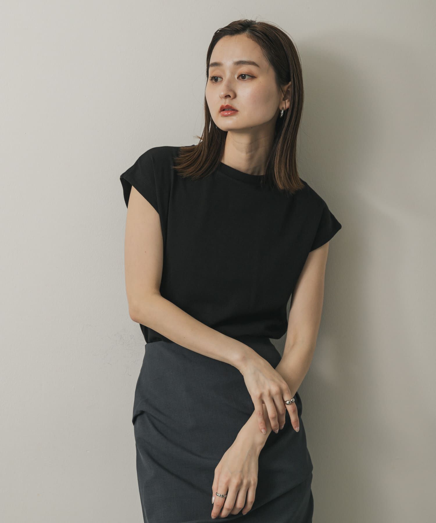 SENSE OF PLACE by URBAN RESEARCH「『UR TECH ひやサラクール』 クールタッチフレンチスリーブTシャツ」|Tシャツ・カットソー|