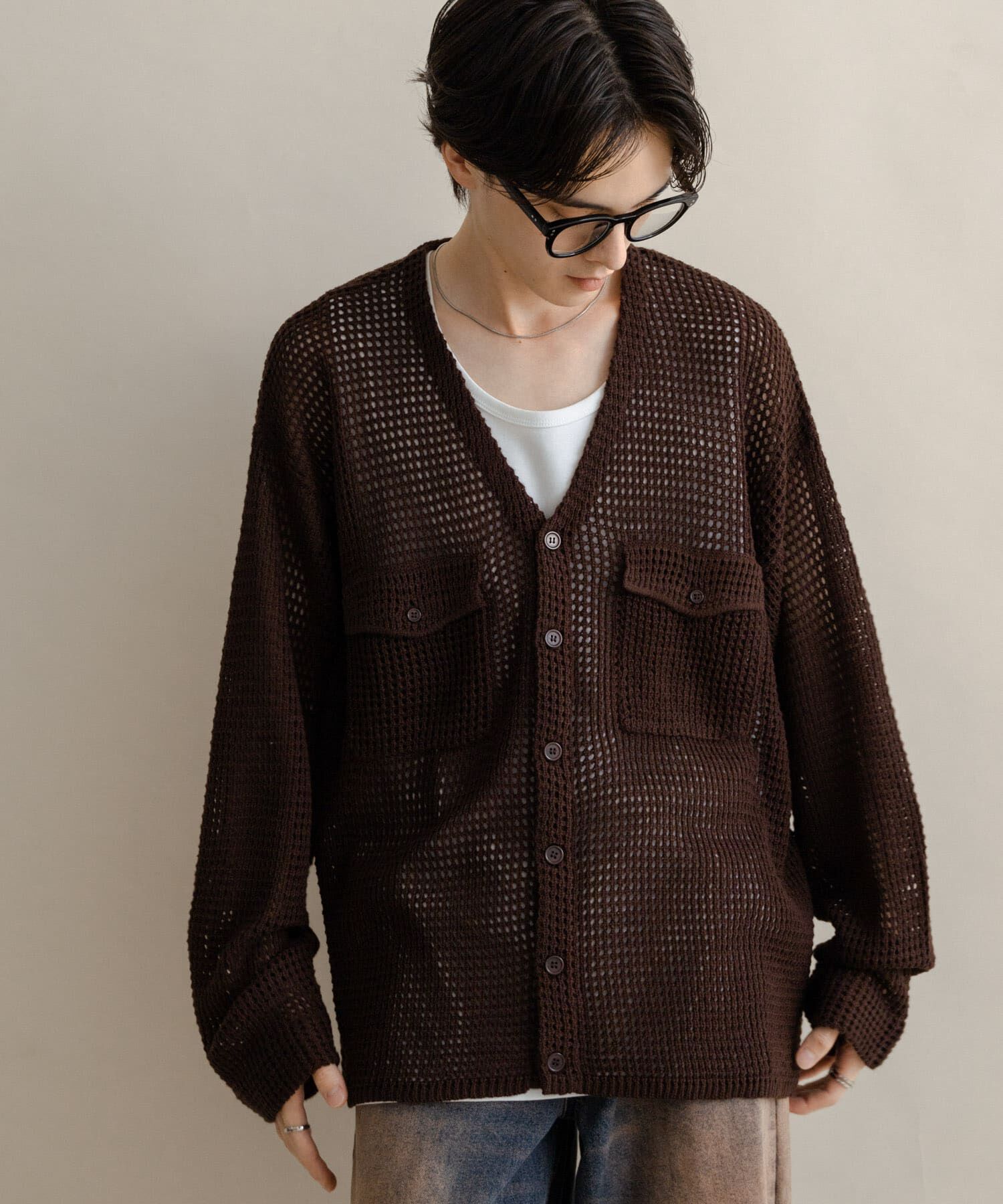 SENSE OF PLACE by URBAN RESEARCH「WポケットVネックニットカーディガン」|カーディガン|