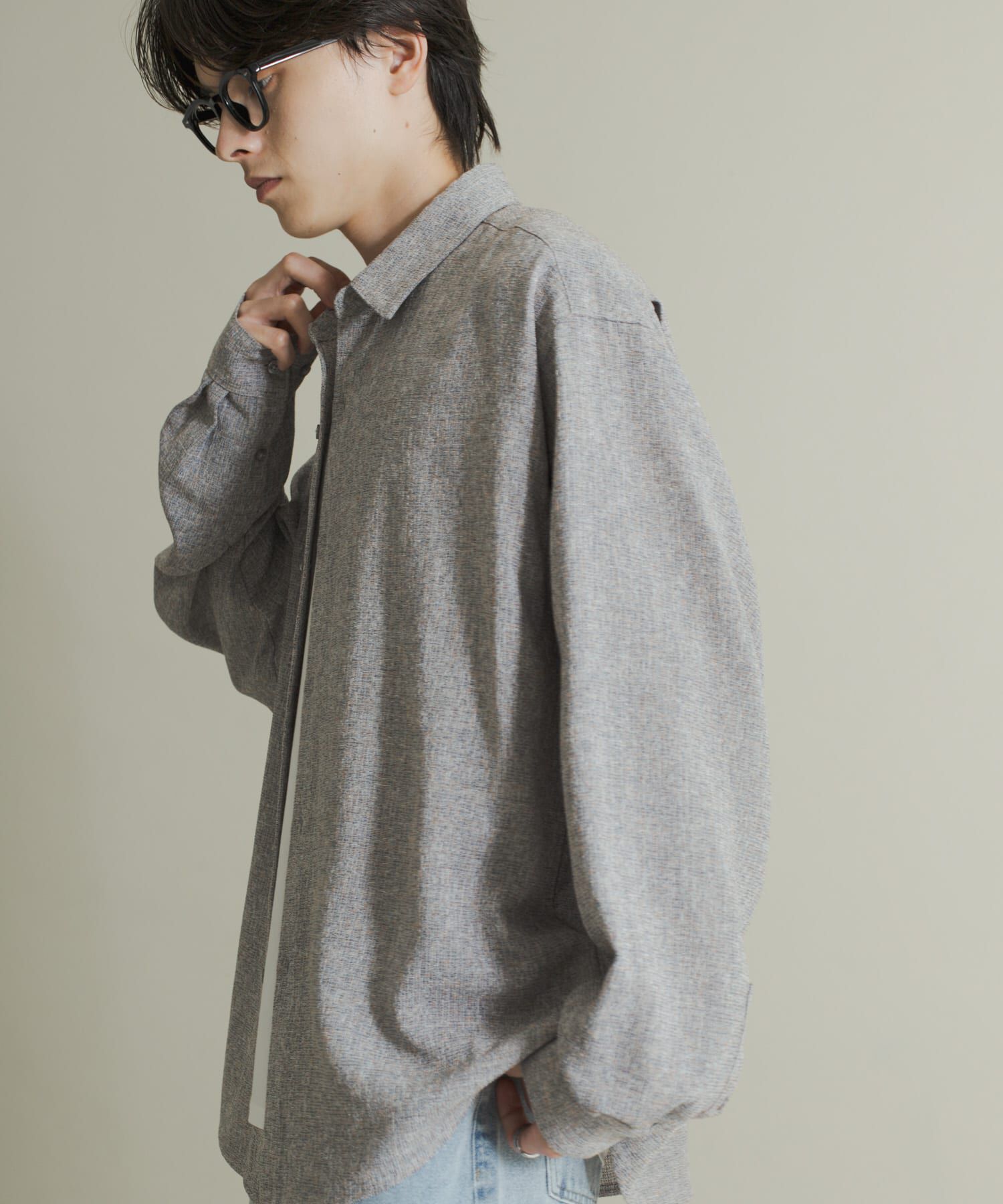 SENSE OF PLACE by URBAN RESEARCH「ライトツイードレギュラーカラーシャツ」|シャツ・ブラウス|ライトブルー