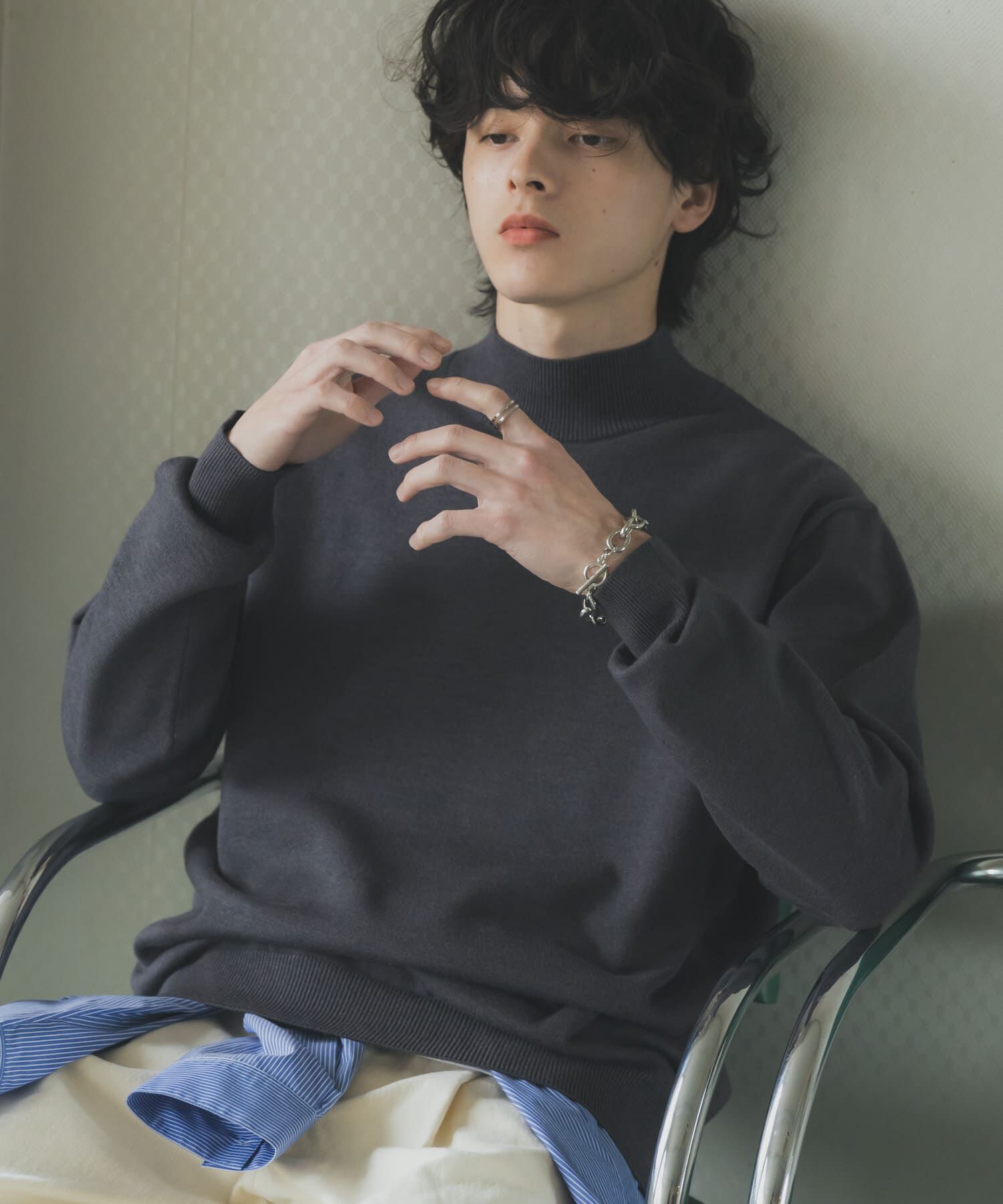 SENSE OF PLACE by URBAN RESEARCH「『一部WEB限定カラー』『洗濯可/毛玉防止』ストレッチモックネックニット」|ニット・セーター|