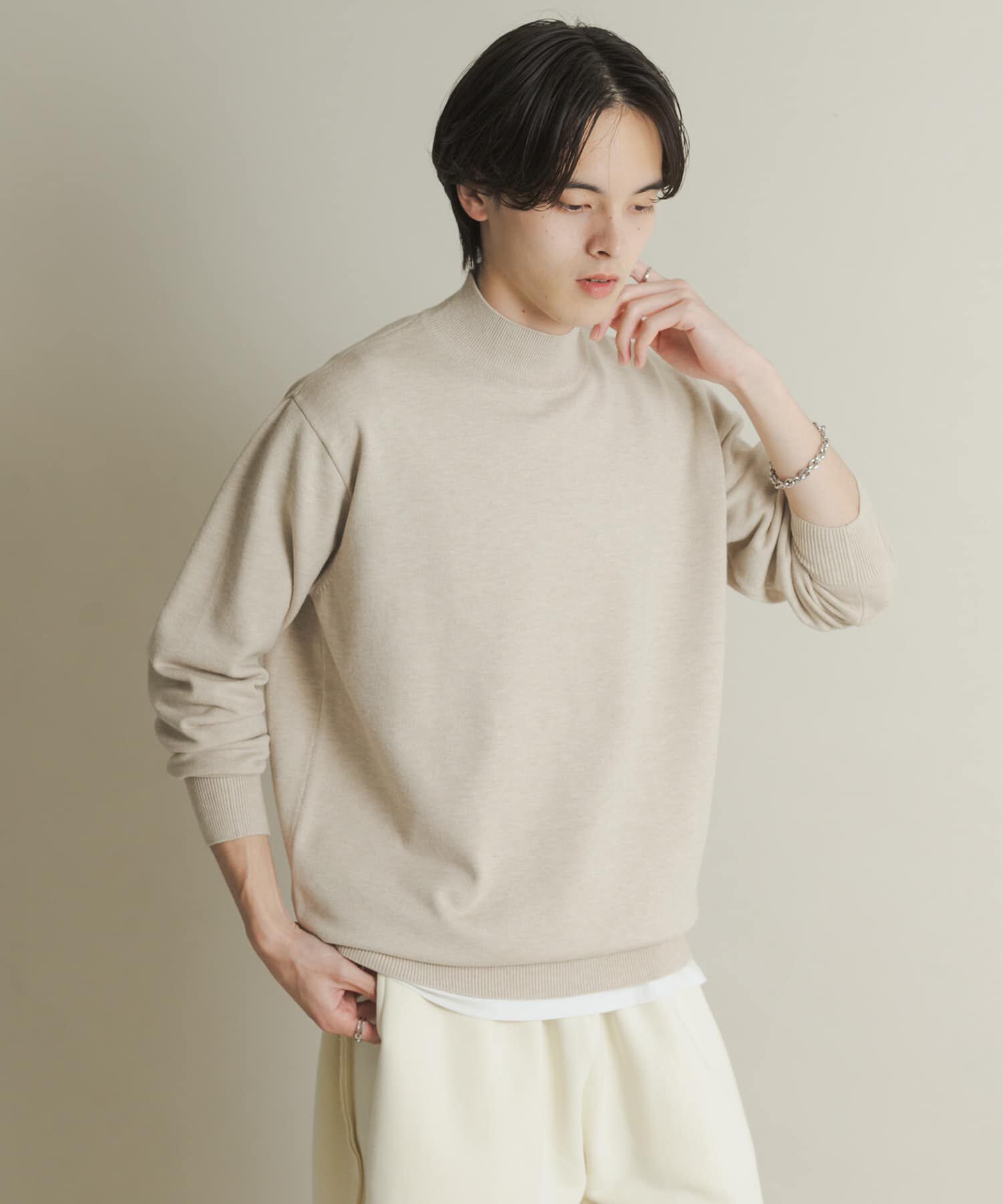 SENSE OF PLACE by URBAN RESEARCH「『一部WEB限定カラー』『洗濯可/毛玉防止』ストレッチモックネックニット」|ニット・セーター|