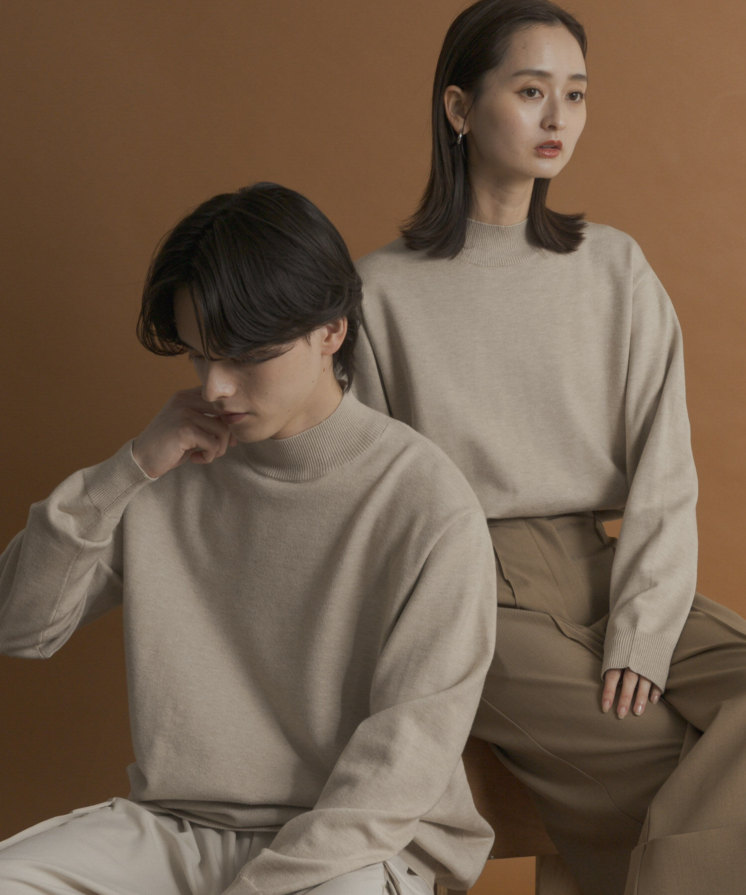 SENSE OF PLACE by URBAN RESEARCH「『一部WEB限定カラー』『洗濯可/毛玉防止』ストレッチモックネックニット」|ニット・セーター|