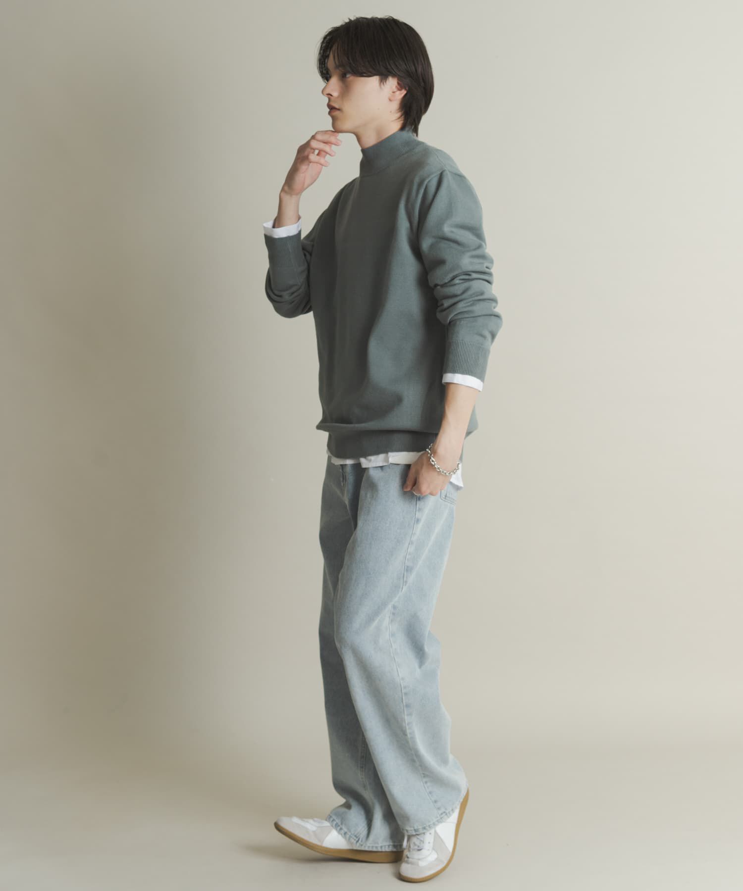 SENSE OF PLACE by URBAN RESEARCH「『一部WEB限定カラー』『洗濯可/毛玉防止』ストレッチモックネックニット」|ニット・セーター|