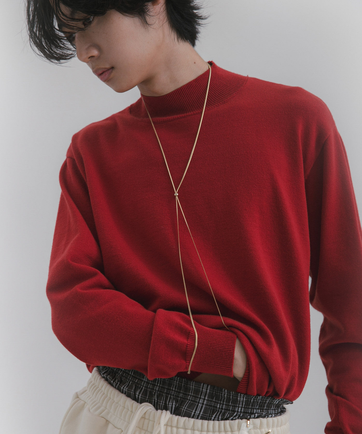 SENSE OF PLACE by URBAN RESEARCH「『一部WEB限定カラー』『洗濯可/毛玉防止』ストレッチモックネックニット」|ニット・セーター|レッド