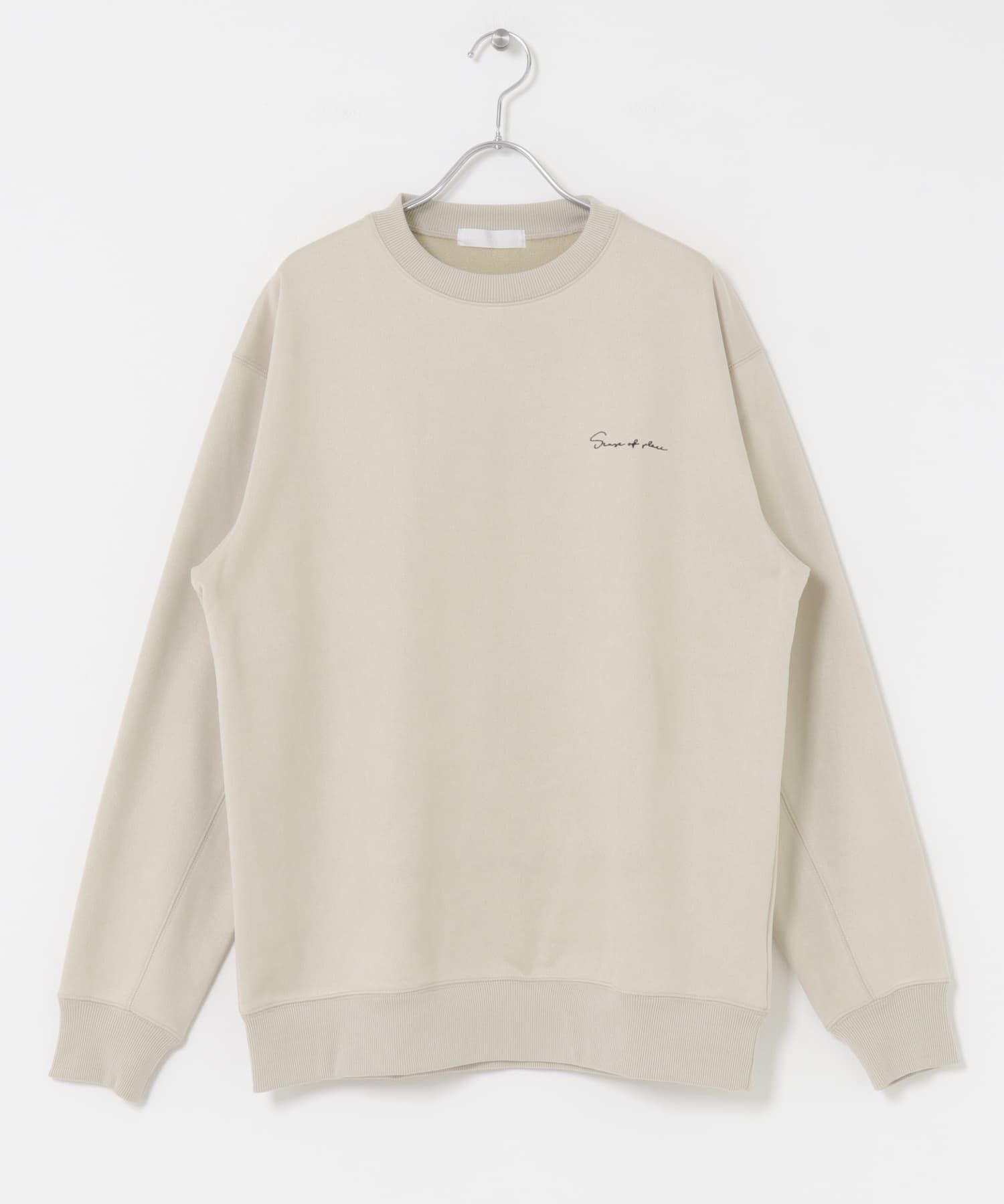 SENSE OF PLACE by URBAN RESEARCH「『ユニセックス』シシュウフェイクスエードクルーネックスウェット」|スウェット・ジャージ|