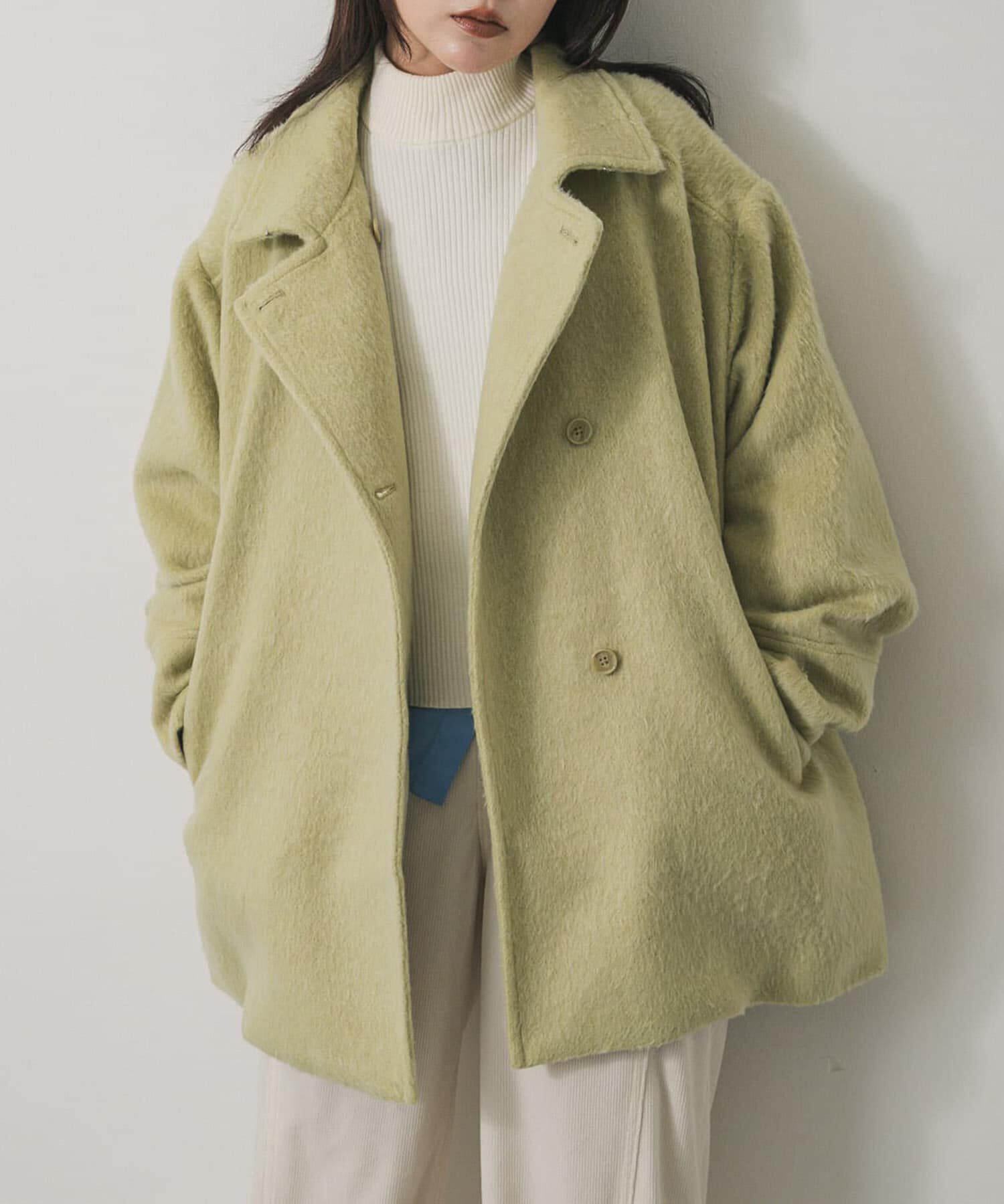 SENSE OF PLACE by URBAN RESEARCH「マルチカラーシャギーコート」|ノーカラーコート|ベージュ