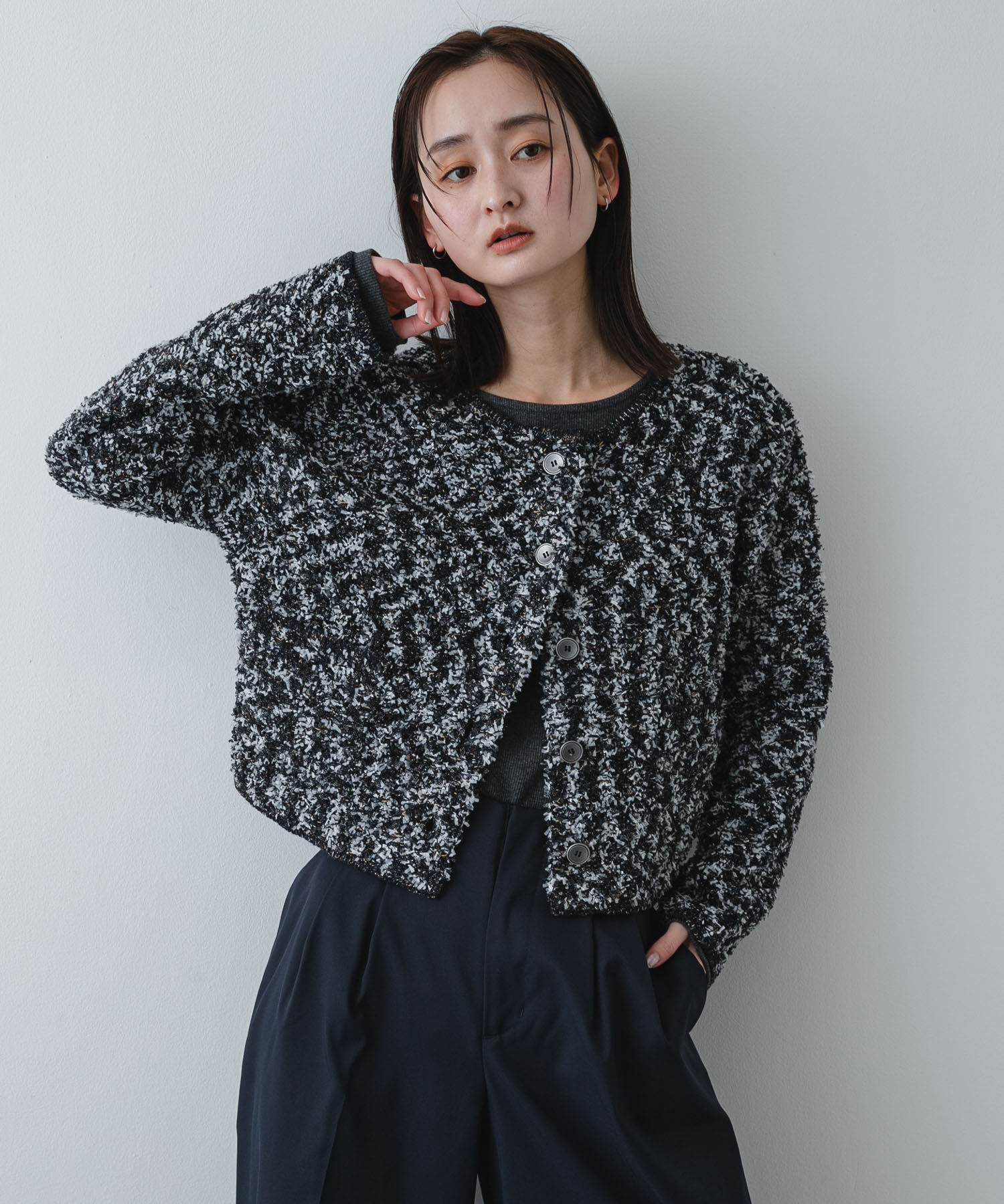 SENSE OF PLACE by URBAN RESEARCH「『洗濯可』ミックスツイードカーディガン」|カーディガン|