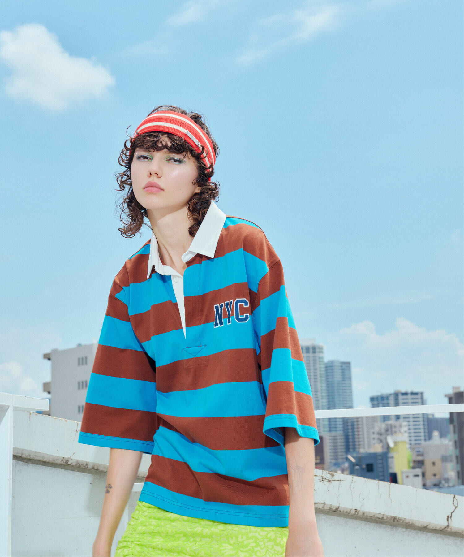 SENSE OF PLACE by URBAN RESEARCH「ANNA SUI NYC　マルチカラーラガーポロシャツ」|ポロシャツ|