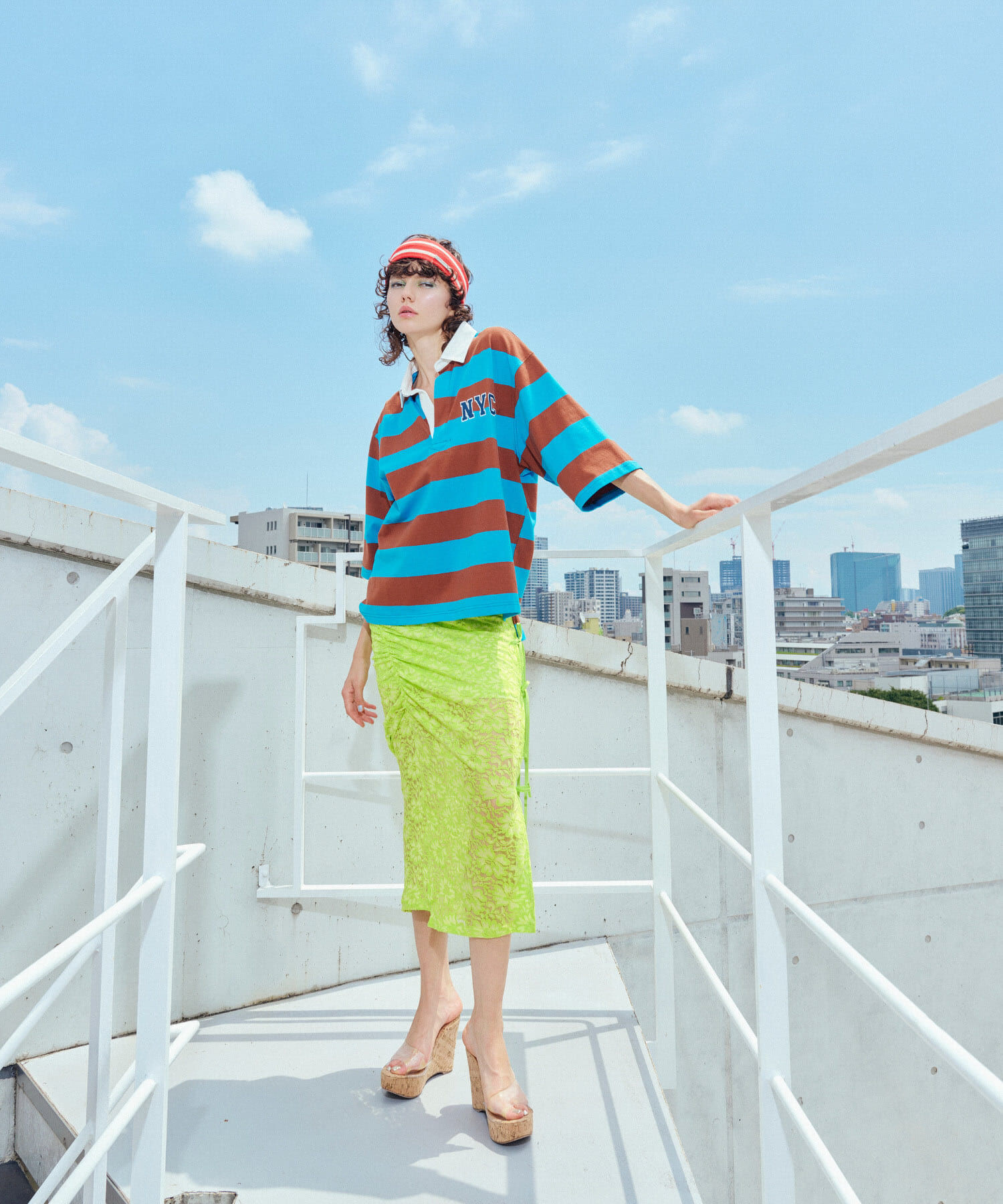 SENSE OF PLACE by URBAN RESEARCH「ANNA SUI NYC　マルチカラーラガーポロシャツ」|ポロシャツ|