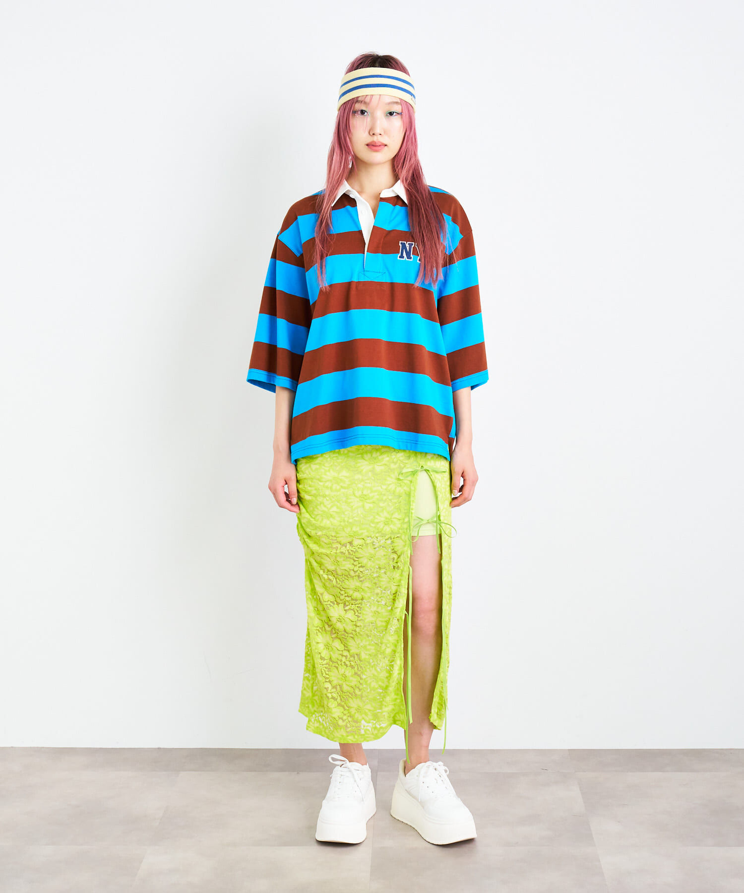 SENSE OF PLACE by URBAN RESEARCH「ANNA SUI NYC　マルチカラーラガーポロシャツ」|ポロシャツ|