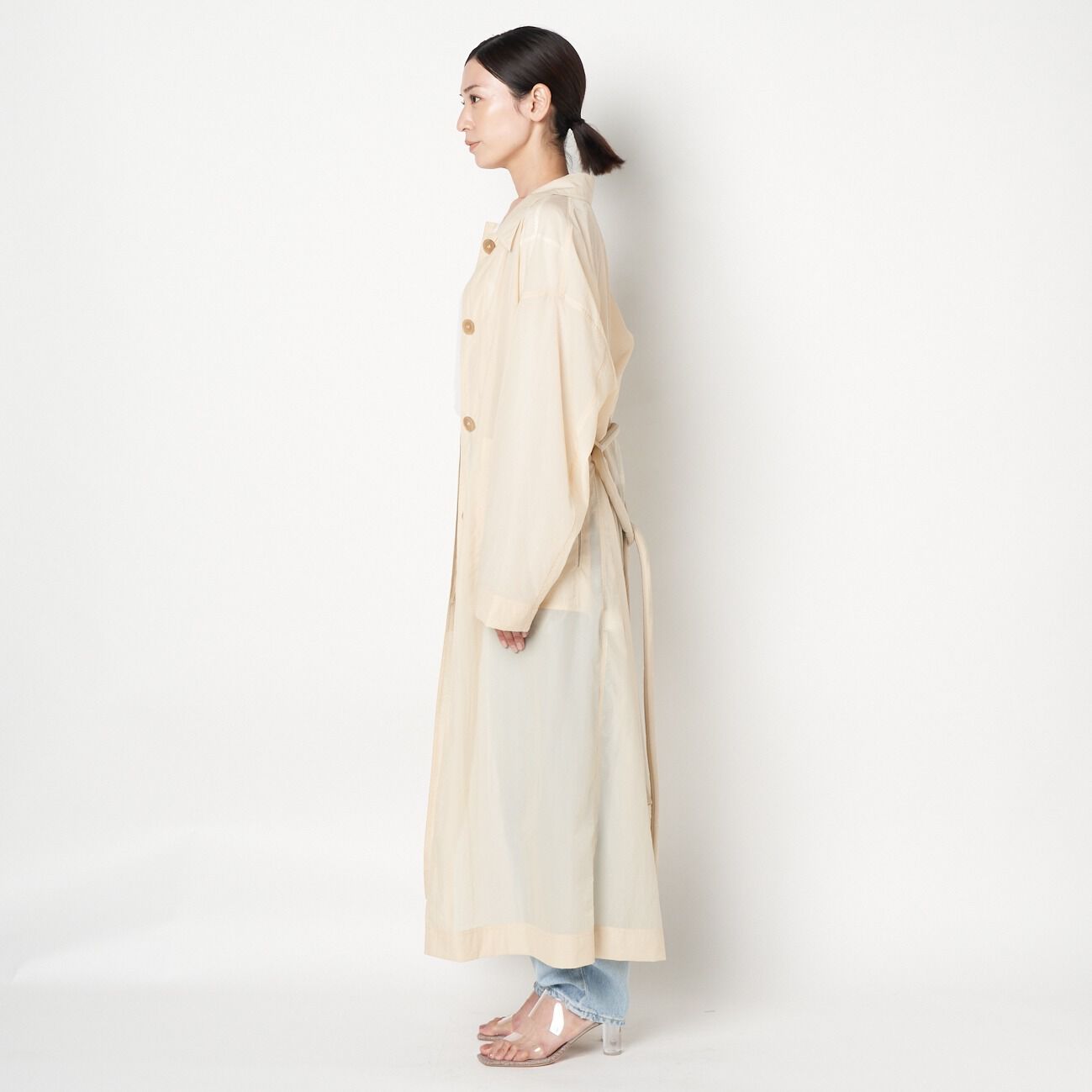  「AMOMENTO SHEER SINGLE TRENCH COAT」|トレンチコート|