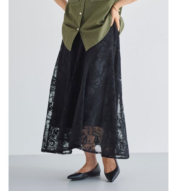 le.coeur blanc「ガーデンレースイレヘムスカート」|フレア|