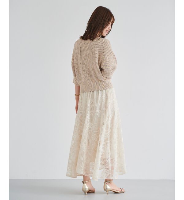 le.coeur blanc「ガーデンレースイレヘムスカート」|フレア|
