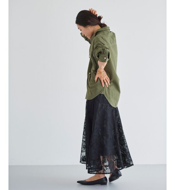 le.coeur blanc「ガーデンレースイレヘムスカート」|フレア|