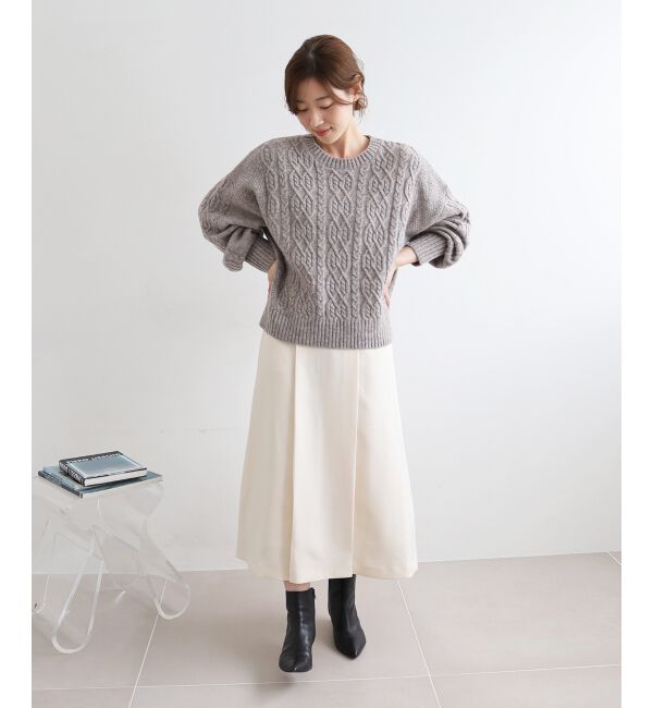 le.coeur blanc「《手洗い可能》カルゼマリントラペーズスカート」|スカート|