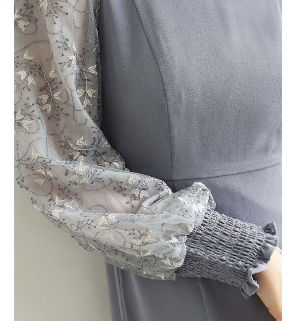 le.coeur blanc「スリーブエンブロイダリードレス」|ドレス|