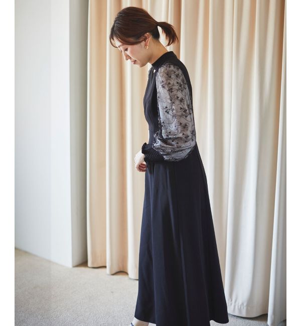 le.coeur blanc「スリーブエンブロイダリードレス」|ドレス|