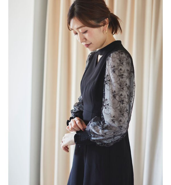 le.coeur blanc「スリーブエンブロイダリードレス」|ドレス|