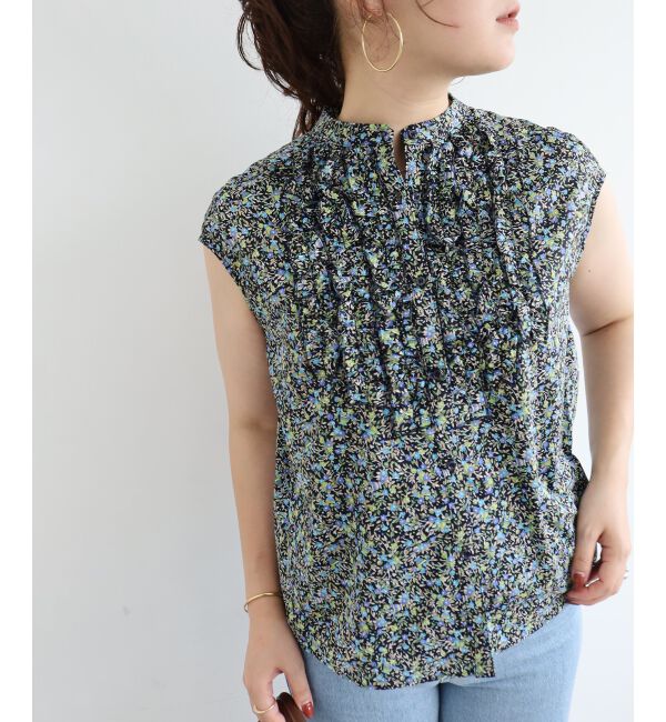  「《手洗い可能》リバティフロントフリルブラウス」|シャツ・ブラウス|