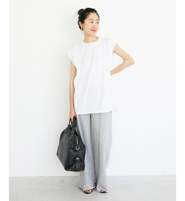  「toujoursロゴプリントフレンチTシャツ」|Tシャツ・カットソー|