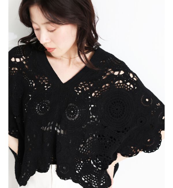  「TORRAZZO DONNAクロシェレースブラウス」|シャツ・ブラウス|