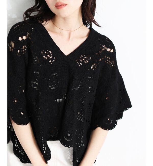  「TORRAZZO DONNAクロシェレースブラウス」|シャツ・ブラウス|