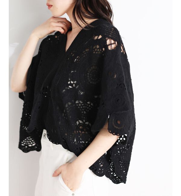  「TORRAZZO DONNAクロシェレースブラウス」|シャツ・ブラウス|