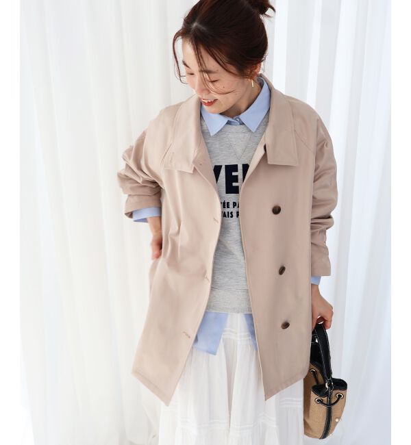  「ツイルストレッチステンカラーコート」|ステンカラーコート|