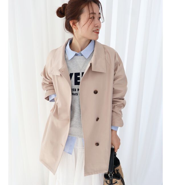  「ツイルストレッチステンカラーコート」|ステンカラーコート|