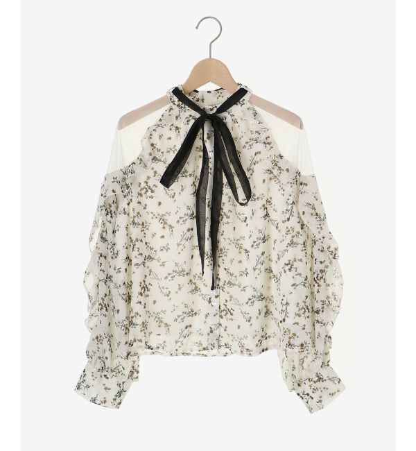 MAJESTICLEGON「リボン付きフリルブラウス」|シャツ・ブラウス|