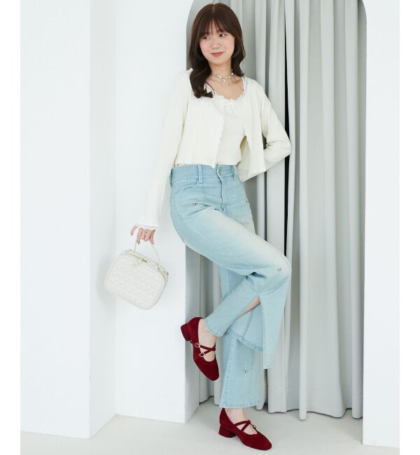  「レース使いキャミカーデセット」|カーディガン|