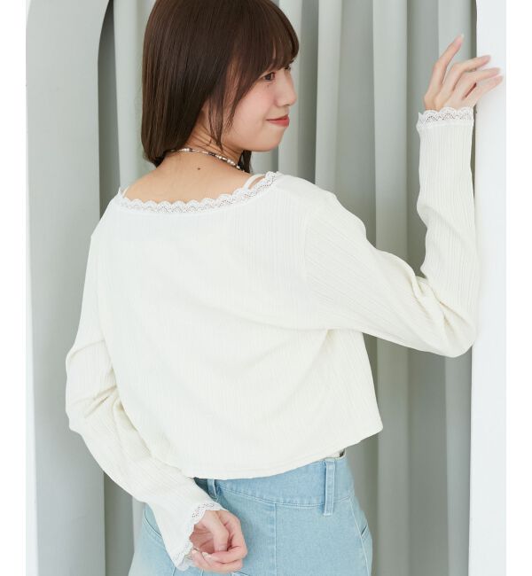  「レース使いキャミカーデセット」|カーディガン|